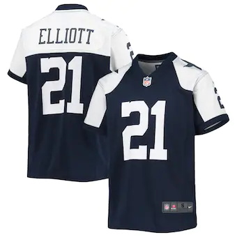 youth nike ezekiel elliott navy dallas cowboys alternate pl